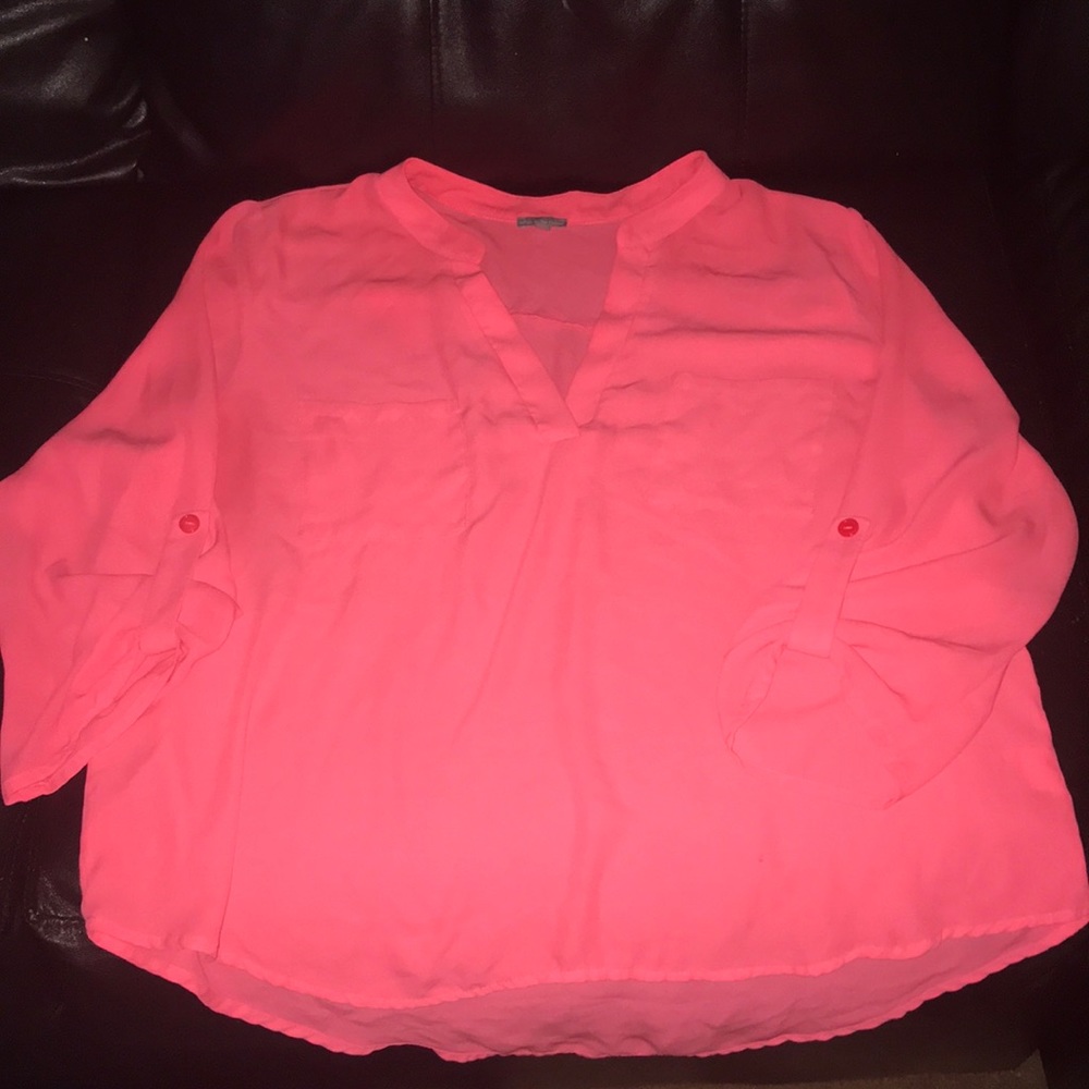 Charlotte Russe sheer coral shirt